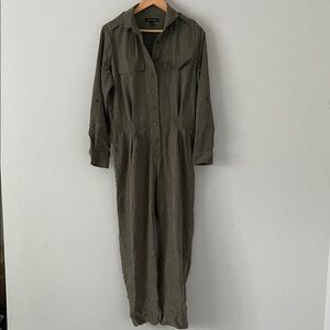 Banana Republic Green Utility Jumpsuit with Fitted Waist